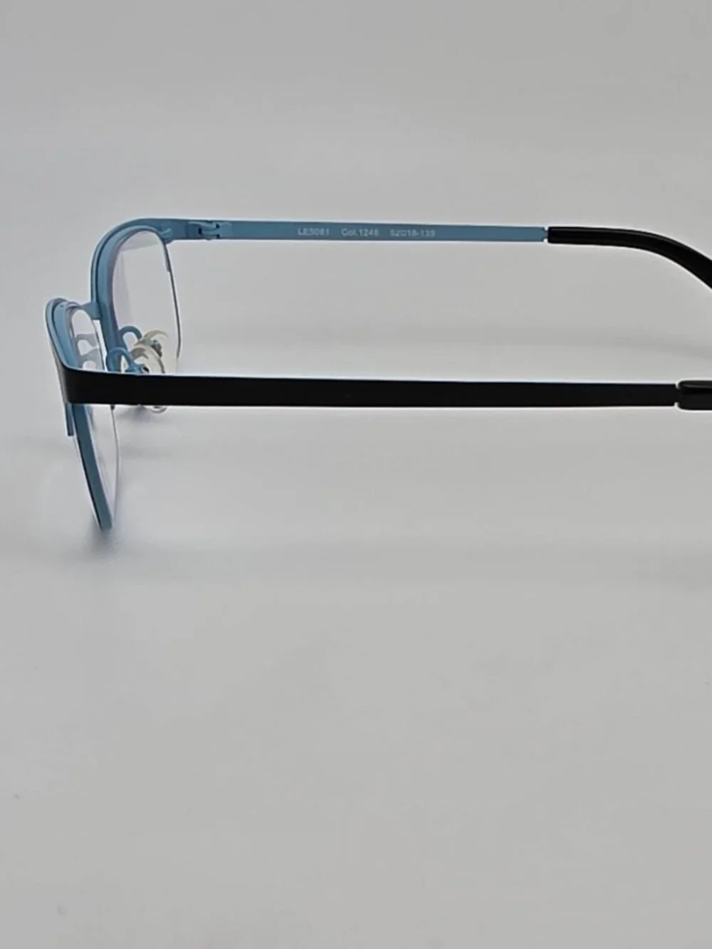 Legre LE5081 Col. 1246 Black on Sky Blue Eyeglasses Frame w/ Case 52-18-135